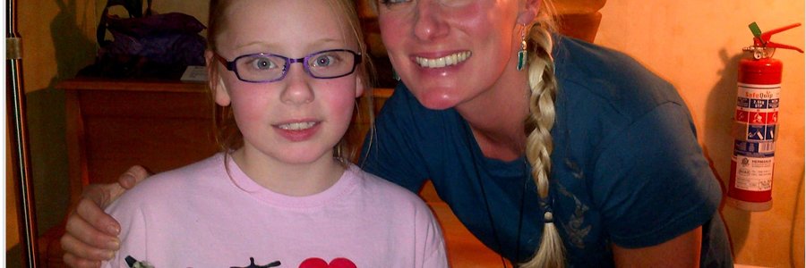 Alison Towner with a young guest, Bianca 